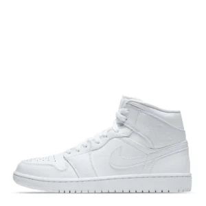 NIKE JORDAN 1 MID TRIPLE WHITE