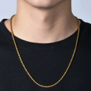 Colgante estilo trenzado de acero inoxidable dorado