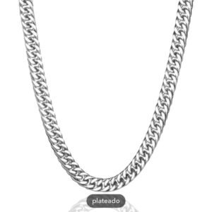 Colgante de eslabones acero inoxidable plateado